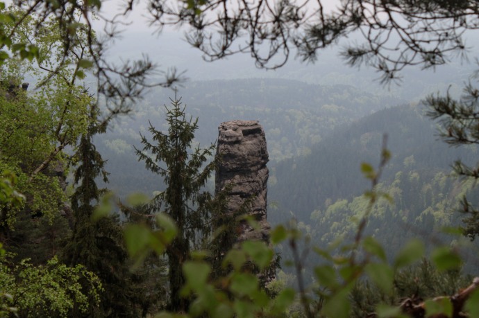 A rock tower near the rock bridge lookout.